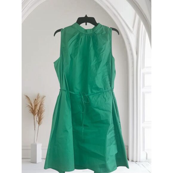 ✨DONNA MORGAN SLEEVELESS BELTED MINI GREEN SZ 10 DRESS✨ - Picture 3 of 6